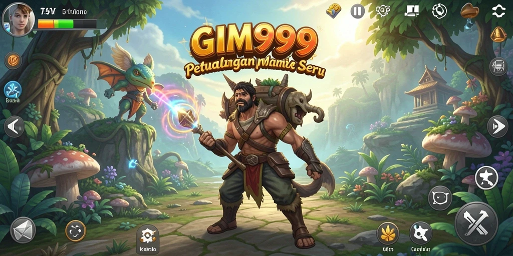Screenshot GIM999 menampilkan aksi seru dalam misi petualangan.