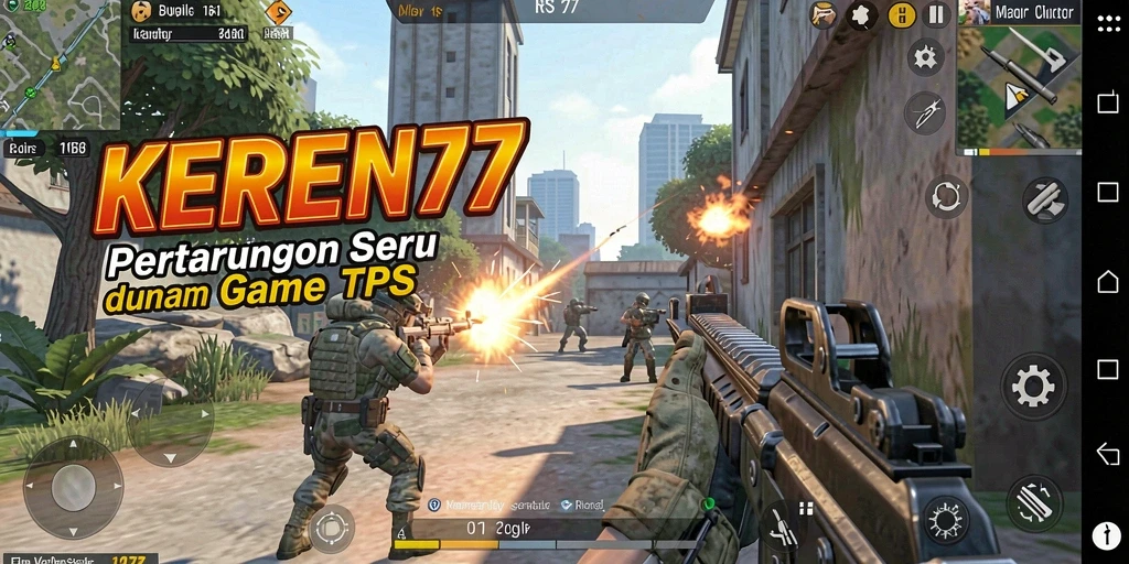 Gameplay KEREN77 menampilkan aksi seru dalam pertempuran TPS.