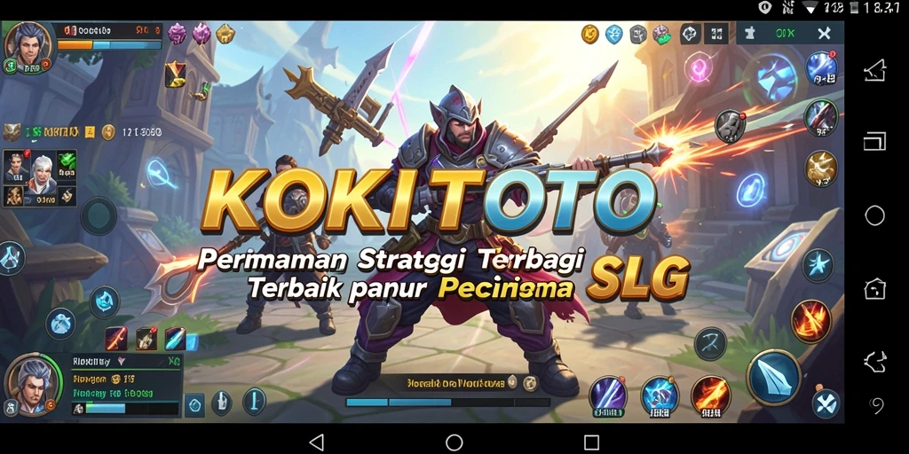 Menampilkan aksi pertempuran seru dalam game SLG KOKITOTO.