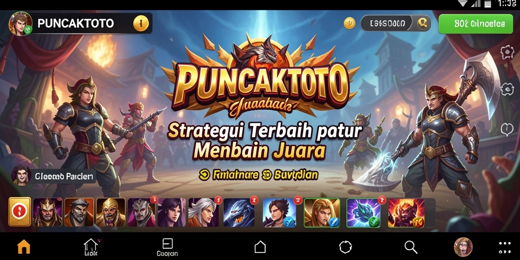 Tampilan gameplay menegangkan PUNCAKTOTO dalam aksi strategi.