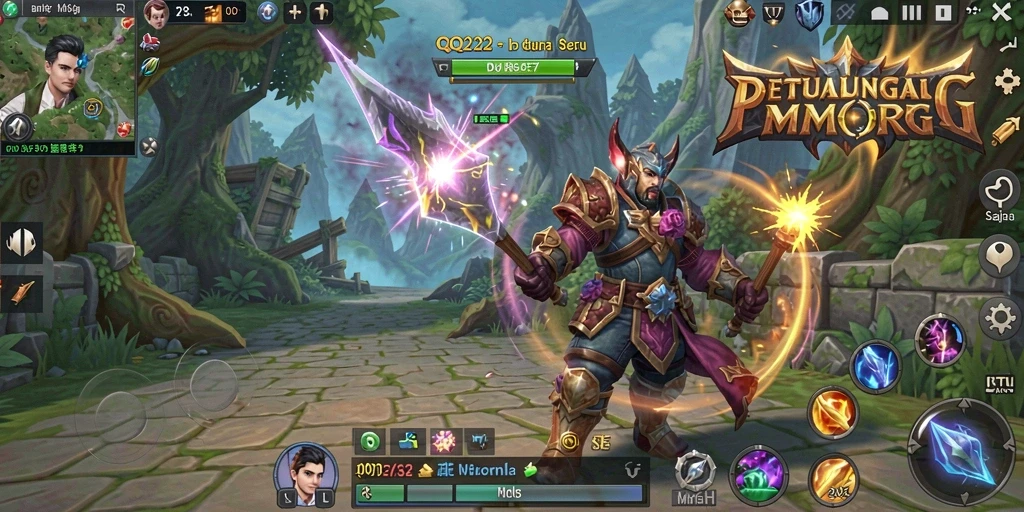 Screenshot utama QQ222 menampilkan aksi dan petualangan MMORPG yang seru.