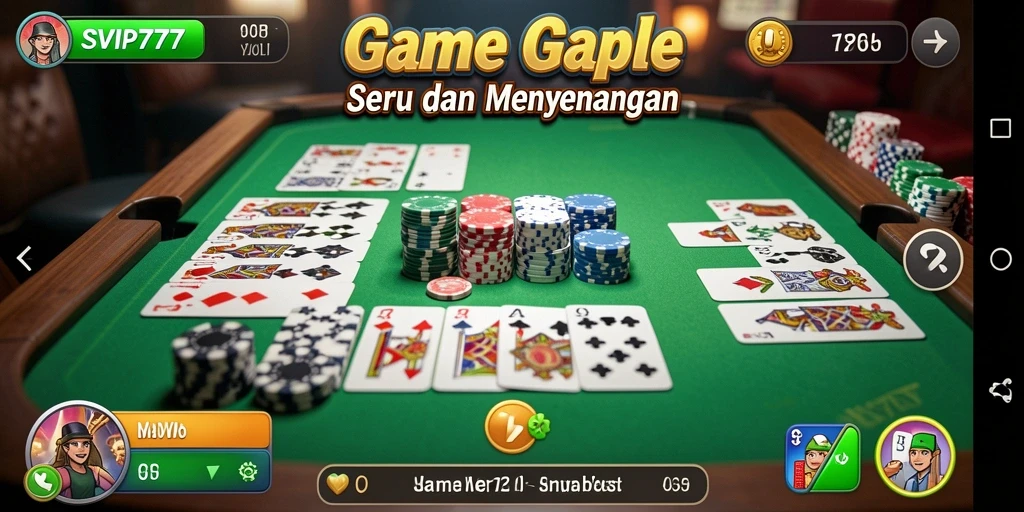 Screenshot gameplay SVIP777 menampilkan pemain yang asyik bermain Gaple.